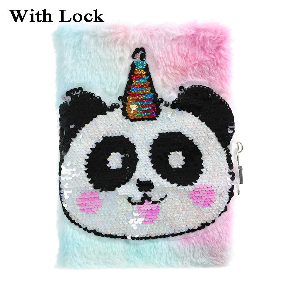 Kawaii Plush Notebook with Lock