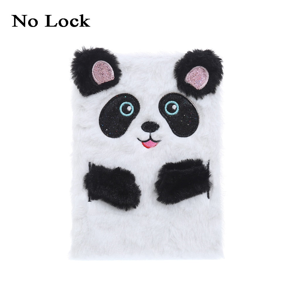 Kawaii Plush Notebook with Lock