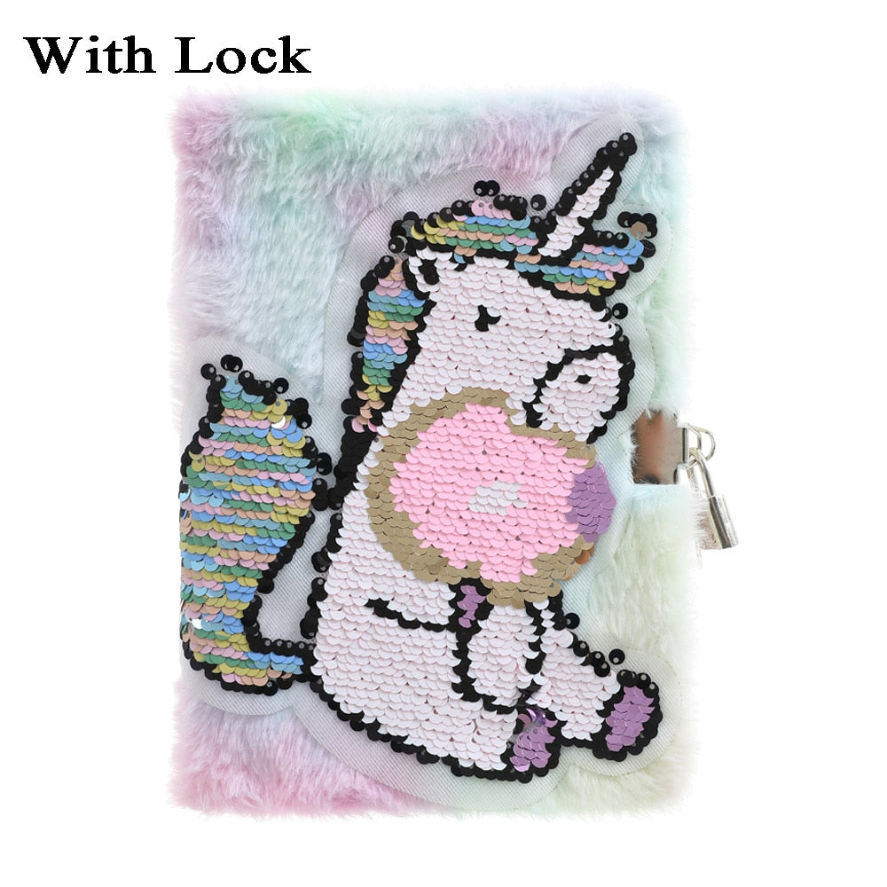 Kawaii Plush Notebook with Lock