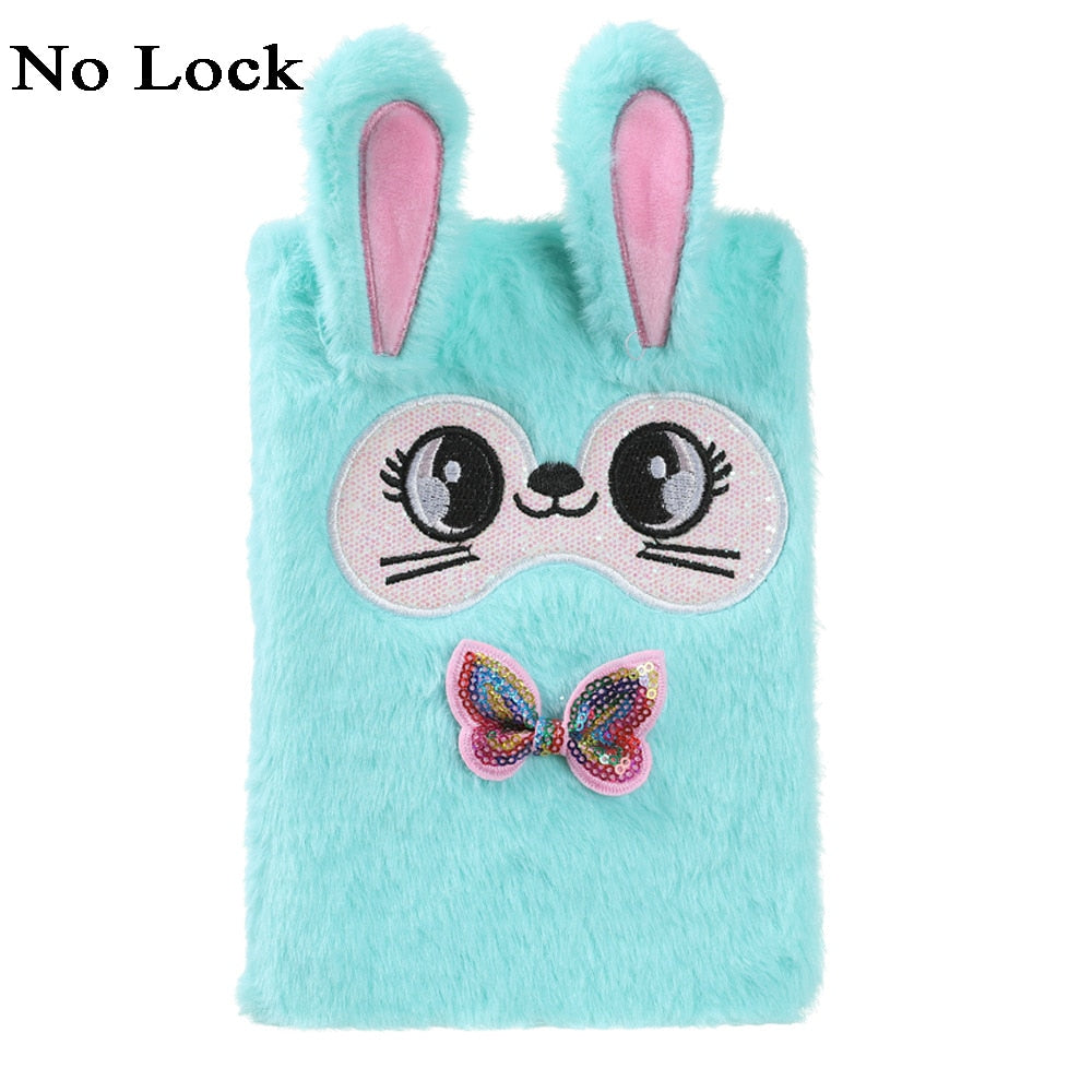 Kawaii Plush Notebook with Lock