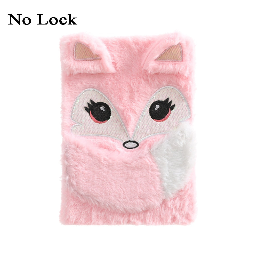 Kawaii Plush Notebook with Lock