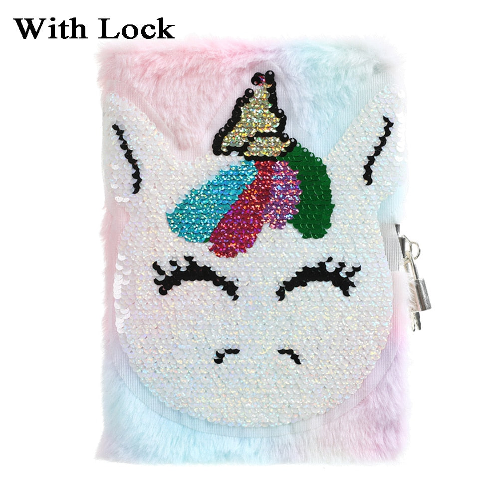 Kawaii Plush Notebook with Lock