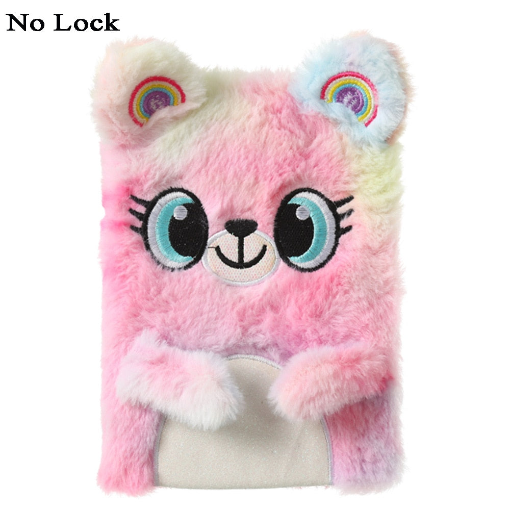 Kawaii Plush Notebook with Lock