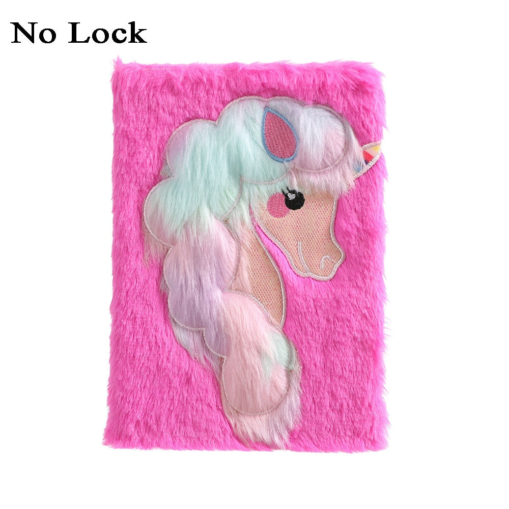 Kawaii Plush Notebook with Lock