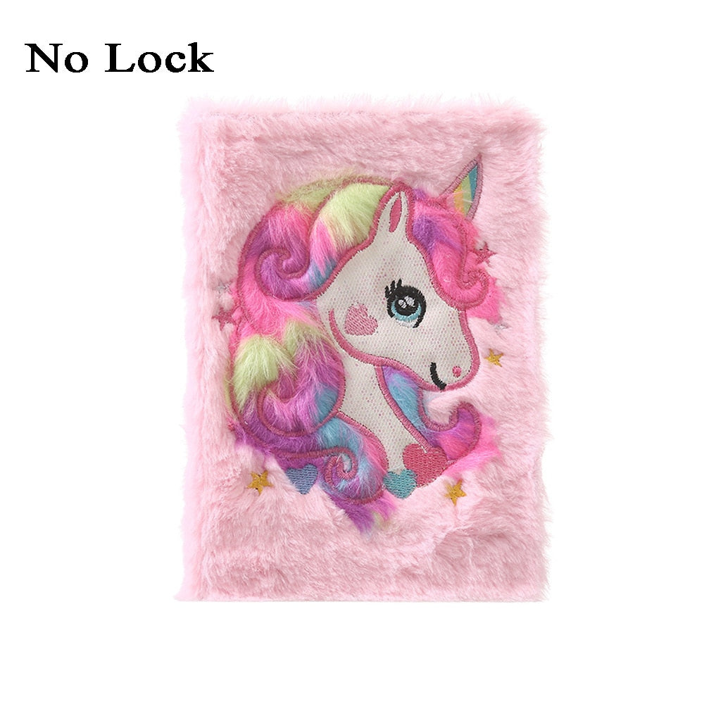 Kawaii Plush Notebook with Lock