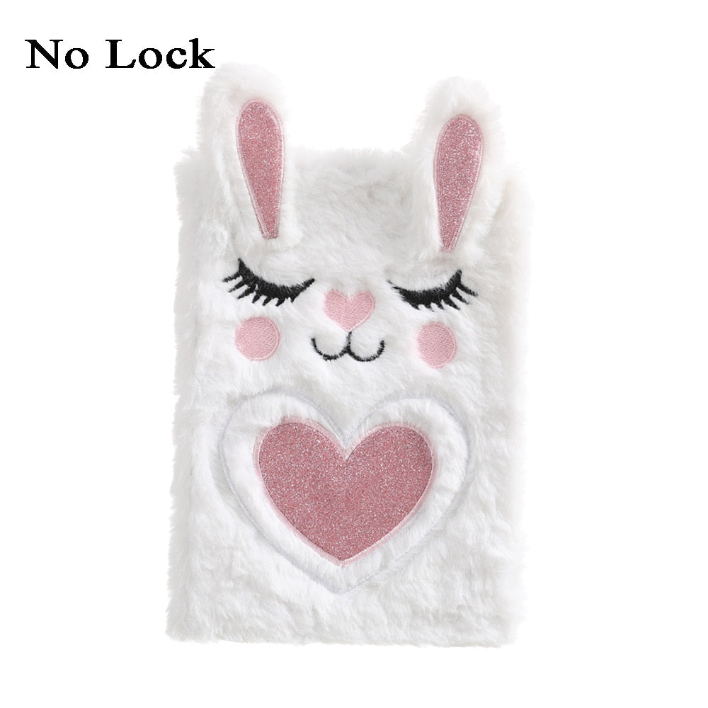 Kawaii Plush Notebook with Lock