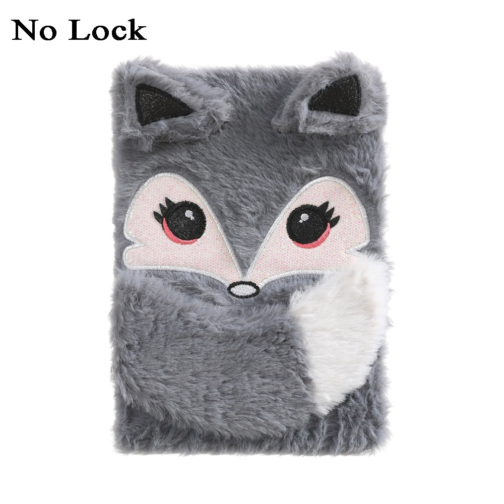 Kawaii Plush Notebook with Lock