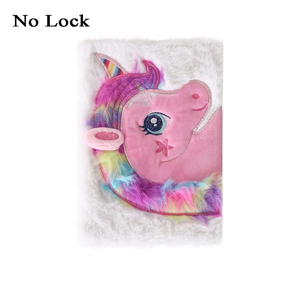 Kawaii Plush Notebook with Lock