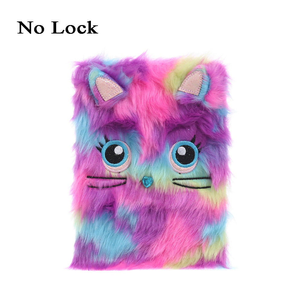 Kawaii Plush Notebook with Lock