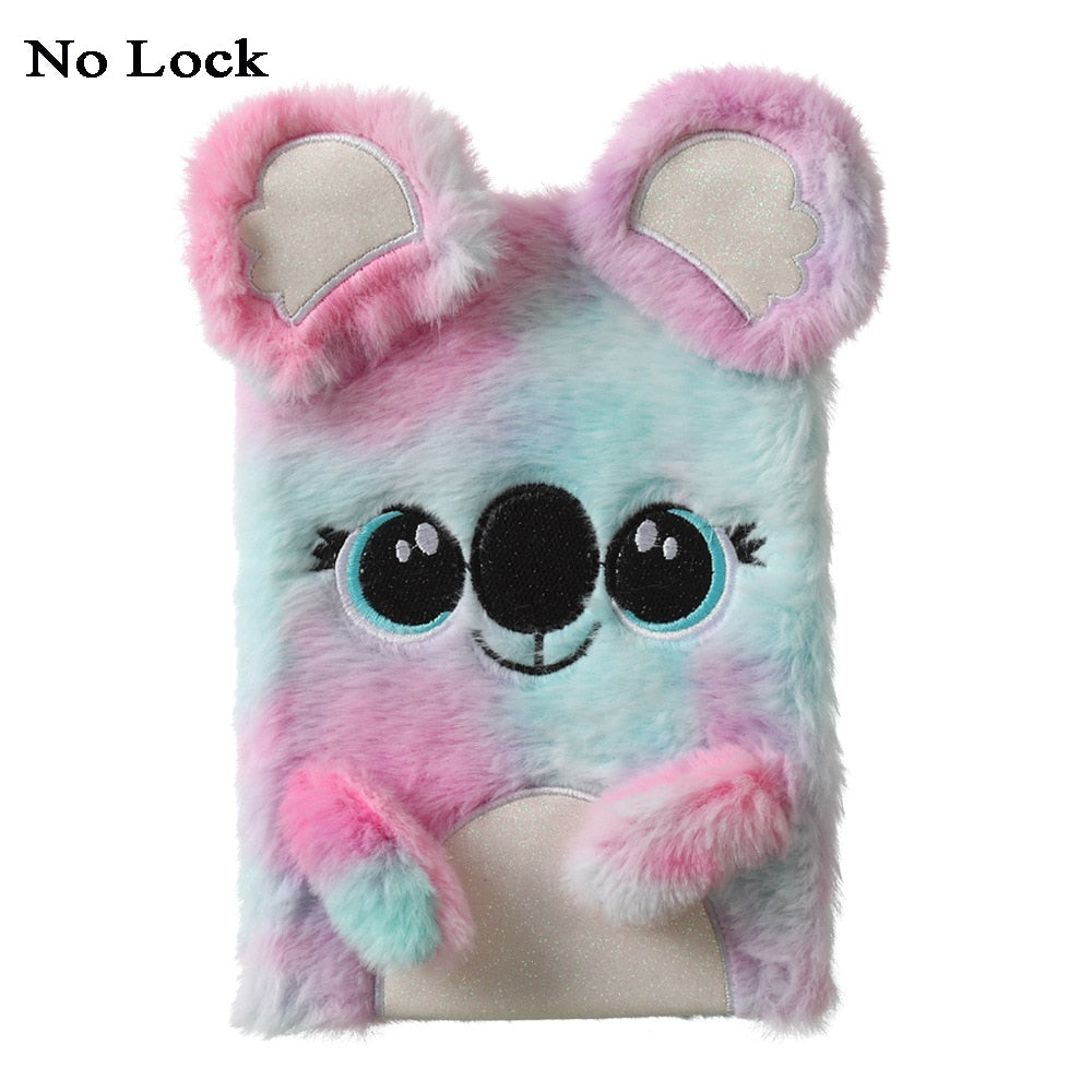 Kawaii Plush Notebook with Lock