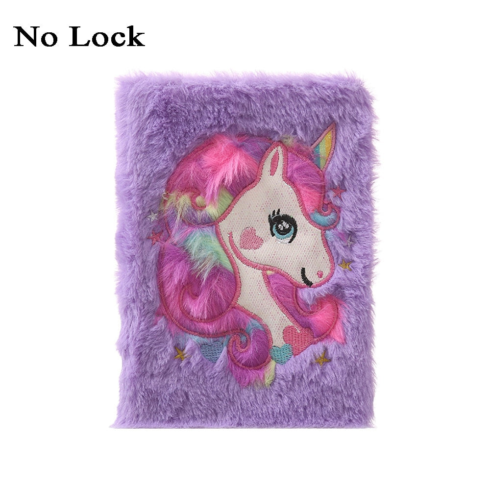 Kawaii Plush Notebook with Lock