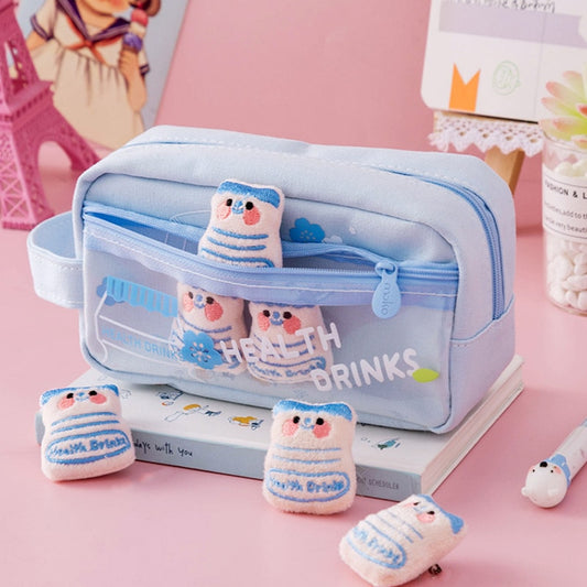 Kawaii Pencil Case with Cute Plushies