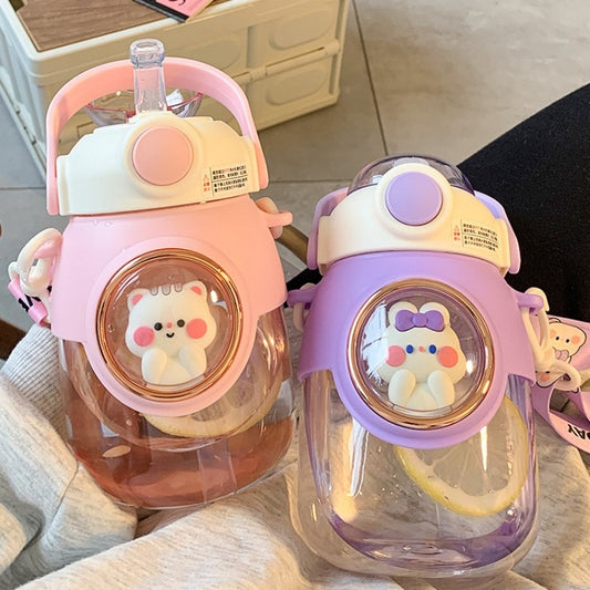 Kawaii Water Bottle with Straw 820ML