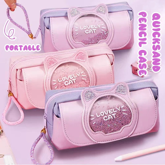 Kawaii Quicksand Pencil Case Large Capacity