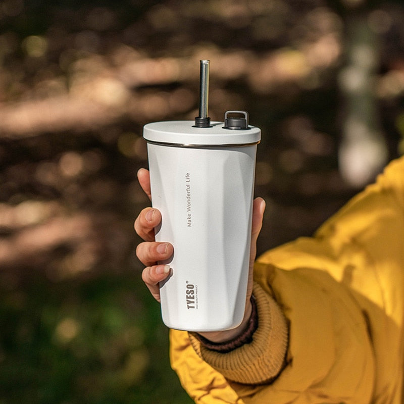 Insulated Mug/Tumbler With Telescopic Straw Stainless Steel Coffee Mug 600ML